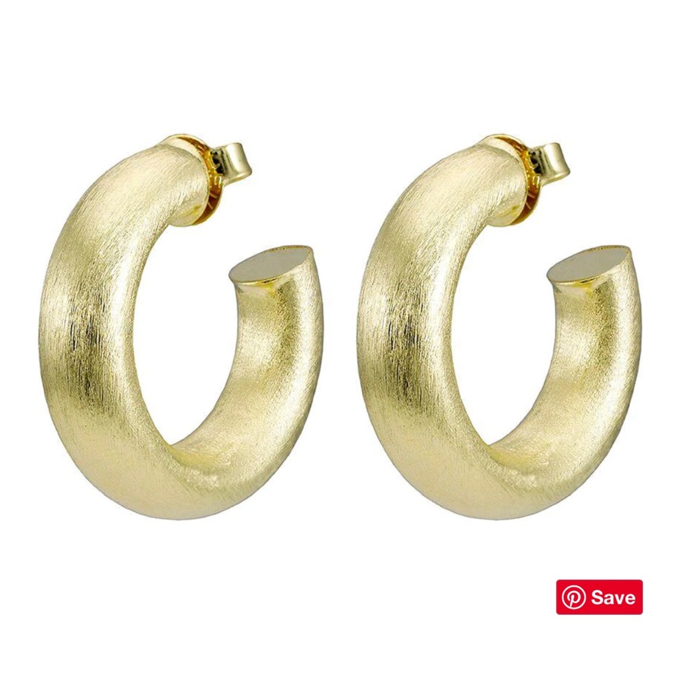 Sheila Fajl 18k plated brushed gold hoops